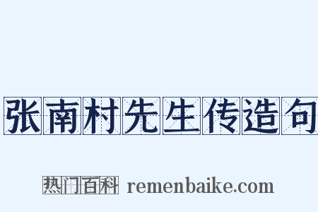 张南村先生传造句是什么意思的图片